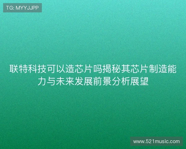 联特科技可以造芯片吗揭秘其芯片制造能力与未来发展前景分析展望