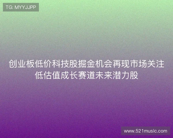 创业板低价科技股掘金机会再现市场关注低估值成长赛道未来潜力股